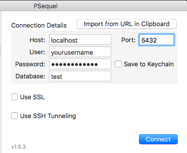 psequel gui could not connect to localhost